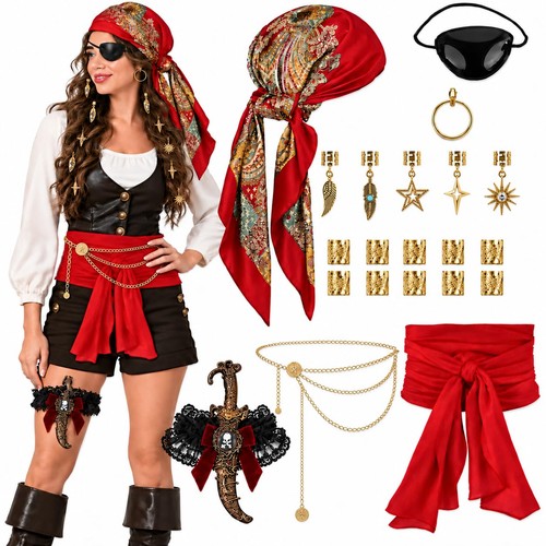 Piratenkostüm zubehör set - piratenkostüm, zubehör-set