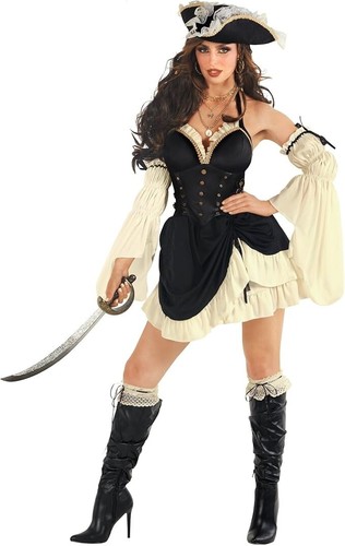 Deluxe damen piraten - damen, kostüm