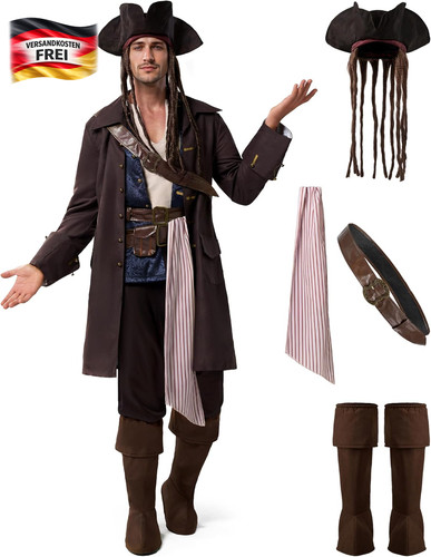 Piratenkostüm herren mit - piratenkostüm, hut