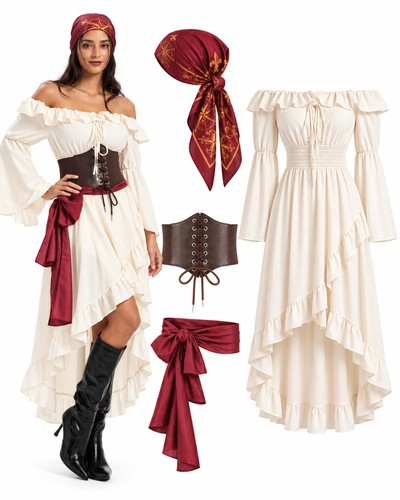 Damen piratenkostüm kleid - piratenkostüm,