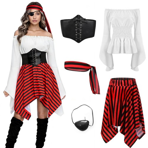 Bocguy piratenkostüm damen - piratenkostüm,